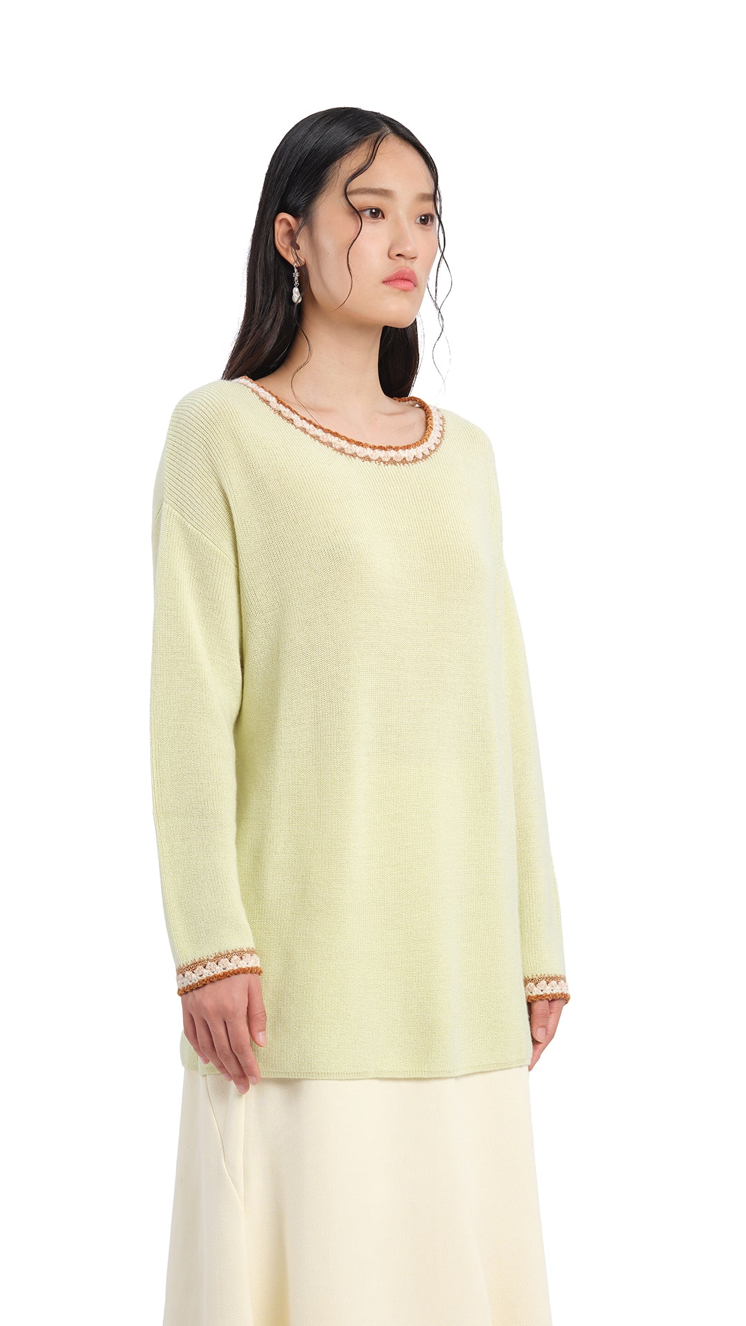 Crochet Trims Pullover - Umamrii
